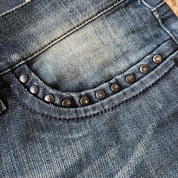 Diesel Liv Stretch 26x34 Womens Distressed Blue Jean Stud Pockets - Picture 4 of 9